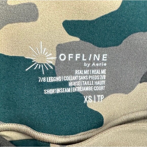 Offline Aerie Leggings Womens XS Short Real Me 7/8 Leggings Camo Hi Rise Cross - Picture 6 of 9